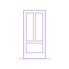 Buildings Interior Doors Solid Interior Door Mix 3 Panels Footer Editable Svg Line Art, Free Vectors File